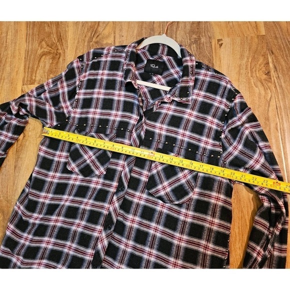 Rails black white red plaid with studded accent. Large. Western Soft Comfy Warm - Picture 6 of 12